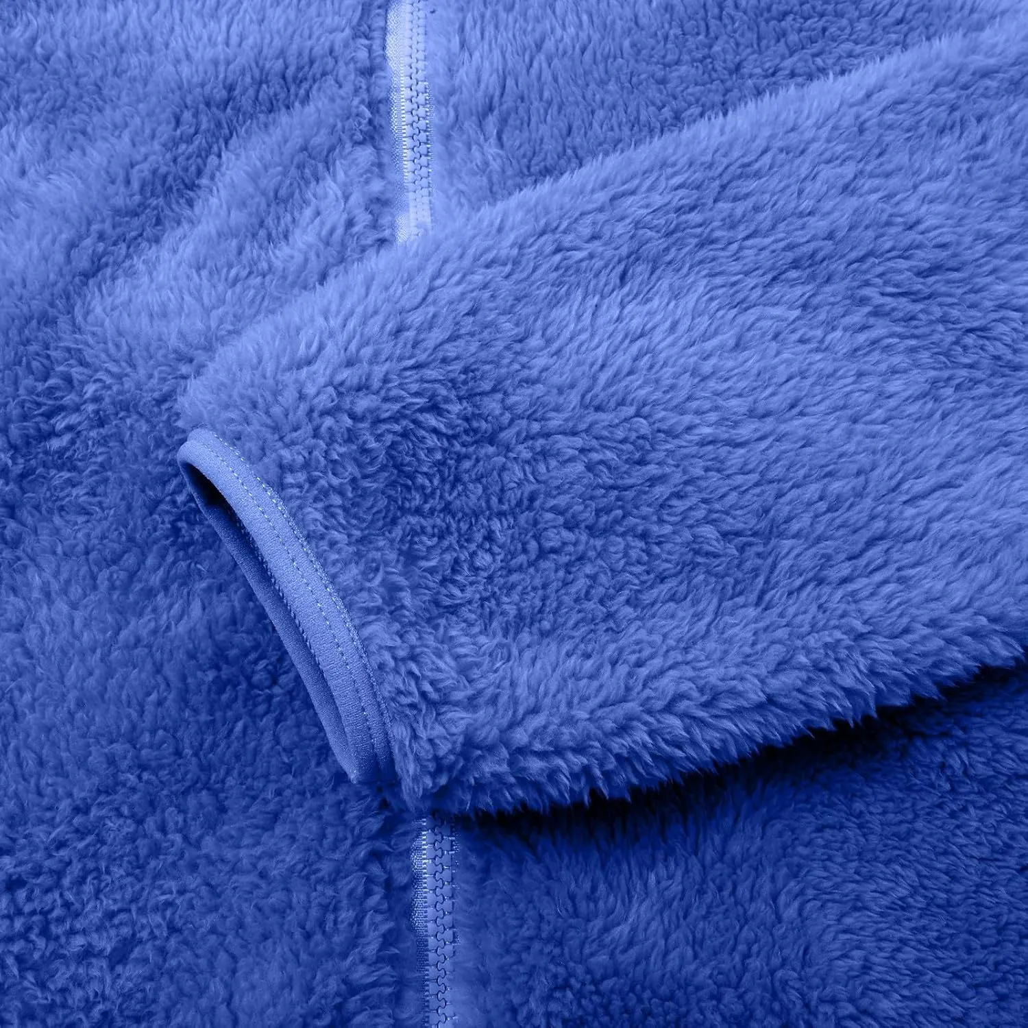 Womens Full Zip Sherpa Fleece Jacket Solid Color Fuzzy Teddy Coat Lightweight Warm Winter Casual Outfits with Pockets