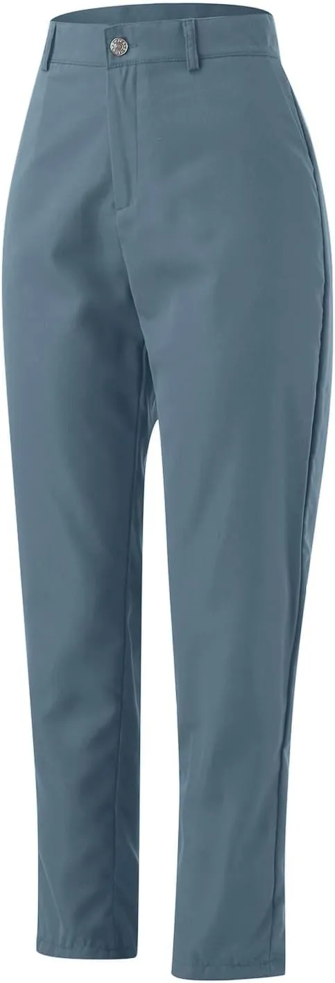 Women's High Waisted Business Pants Straight Leg Pleated Elegant Office Slacks Stretchy Dress Trousers with Pockets