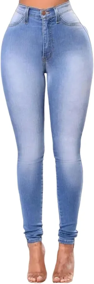Women's Jeans Women's Mid-Rise Super Stretch Skinny Jeans Dark Blue Women's Skinny Straight Hip Lift Jeans