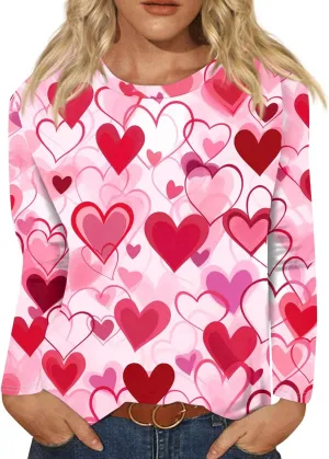 Womens Long Sleeve Tops Fall Shirt Women Dressy Casual Plus Size Round Neck Cute Tops