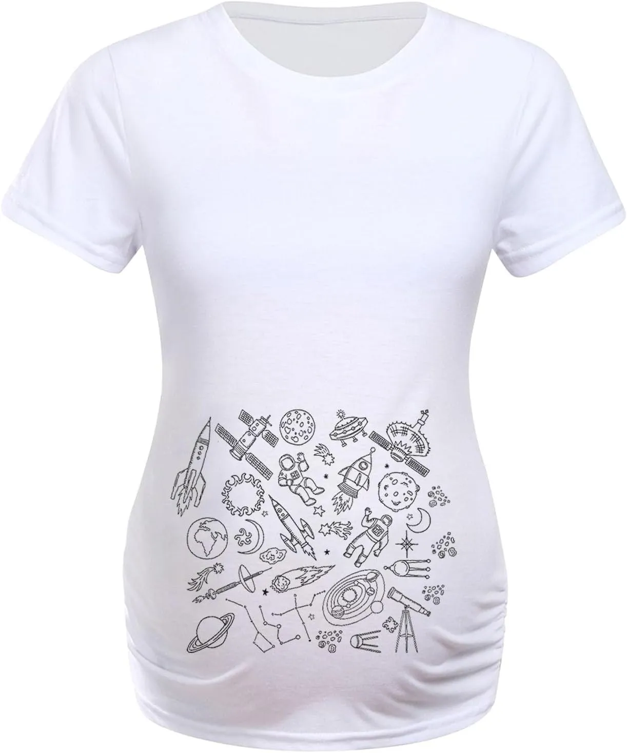Women's Maternity Nursing Tops Short Sleeve V Neck Breastfeeding Fun Tee Shirts Pregnancy Tops