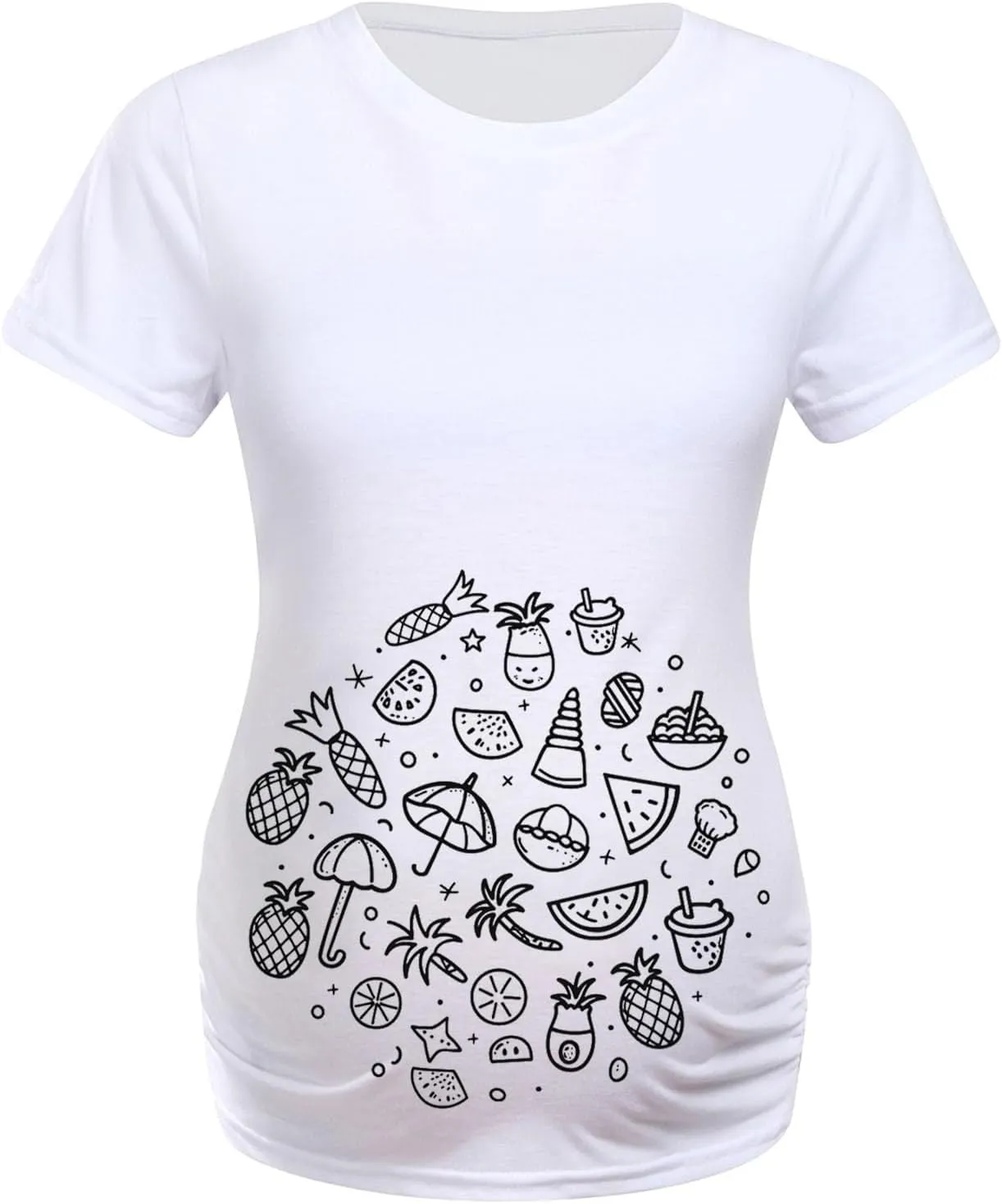 Women's Maternity Nursing Tops Short Sleeve V Neck Breastfeeding Fun Tee Shirts Pregnancy Tops