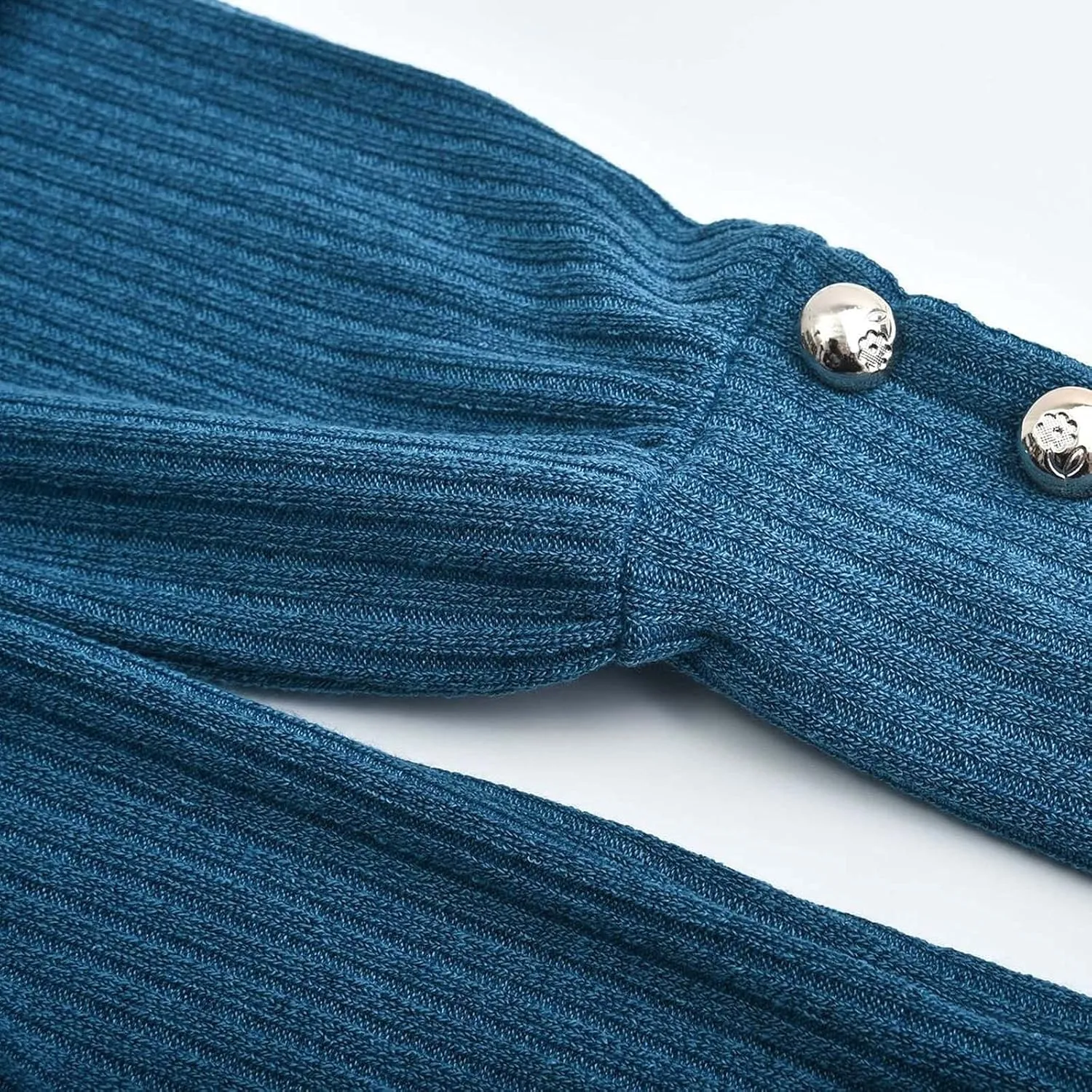 Women's Oversized Turtleneck Sweaters Chunky Pullover Sweaters Comfy Loose Knit Sweaters Button Long Sleeve Sweaters
