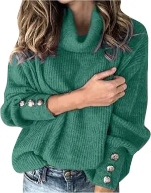 Women's Oversized Turtleneck Sweaters Chunky Pullover Sweaters Cowl Neck Long Sleeve Winter Slouchy Loose Knit Sweaters