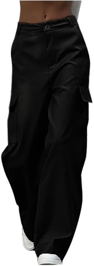 Women's Pocket High Waist Workwear Pants Casual Versatile Pants Plus Size Bell Bottoms