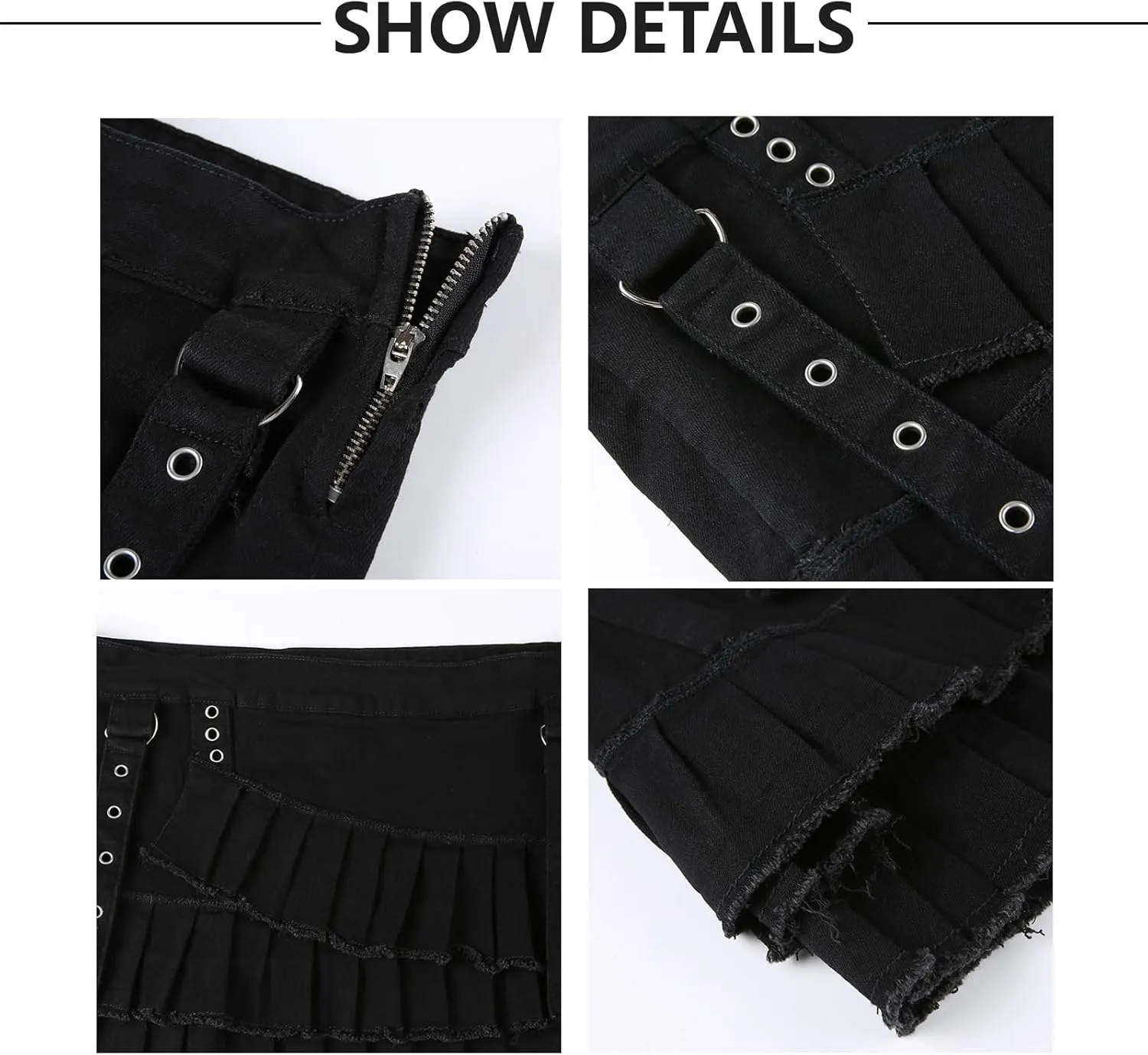 Women's Short Skirt, Denim Mini Skirt, Pleated Skirt, high Waisted Denim Shorts Skirt, Black Denim Short Skirt