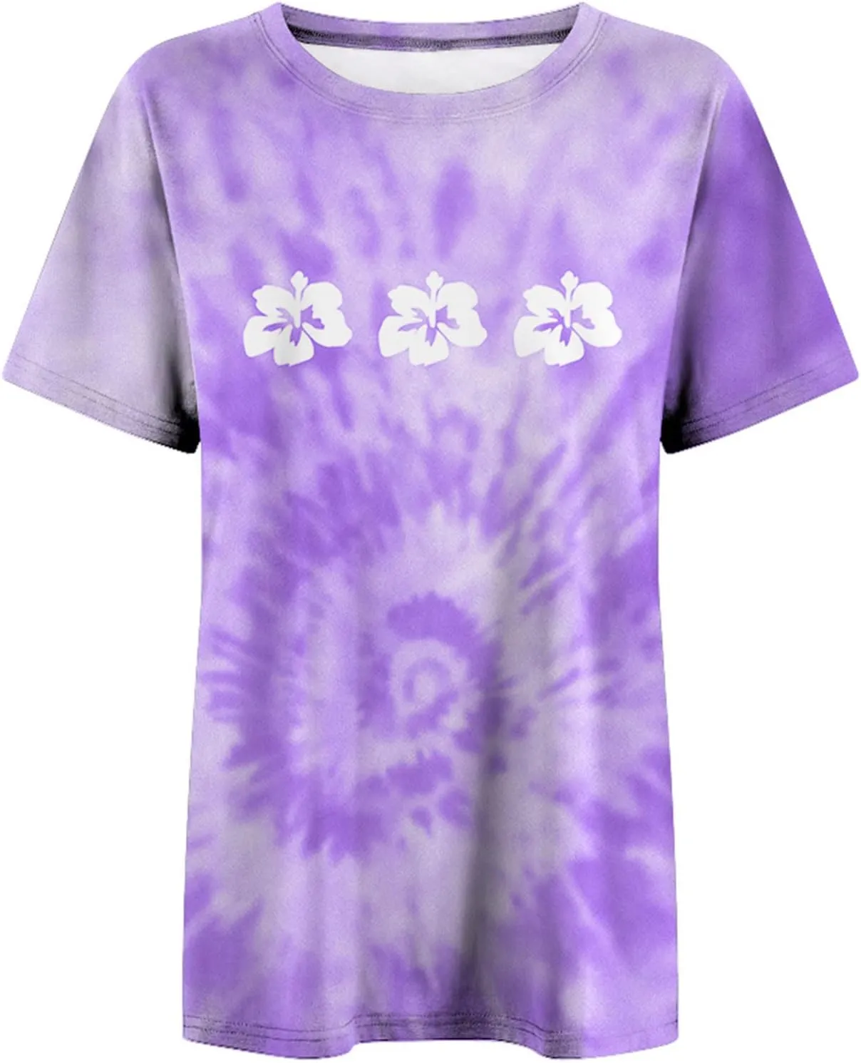 Womens Short Sleeve Tops Crewneck Tie Dye Shirts Oversized Tees T-Shirt Trendy Shirts Blouse Graphic Funny T Shirts