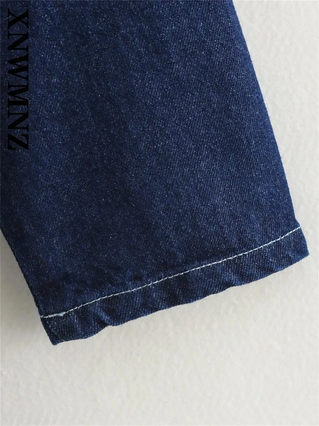 Women's Street Denim Jacket Oversized Lapel Long Sleeve Waist Denim Jacket