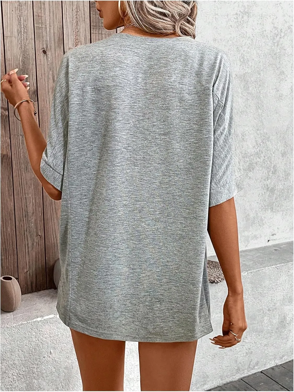 Women's Summer Tee Tops Oversized Short Sleeve Crewneck Tee Shirt Casual Loose Tunic Tops Trendy