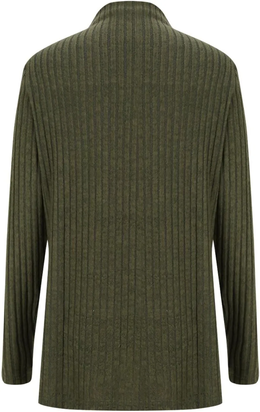 Womens Sweaters Side Button Knit Turtleneck Sweater Slim Fit Long Sleeve Tunic Sweaters Tops Trendy Oversized Sweaters