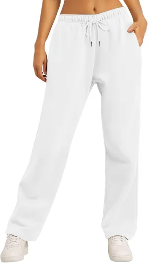 Womens Sweatpants Plus Size Bottoms Joggers Stretch Drawstring Preppy Straight Leg Basics Pants Trousers