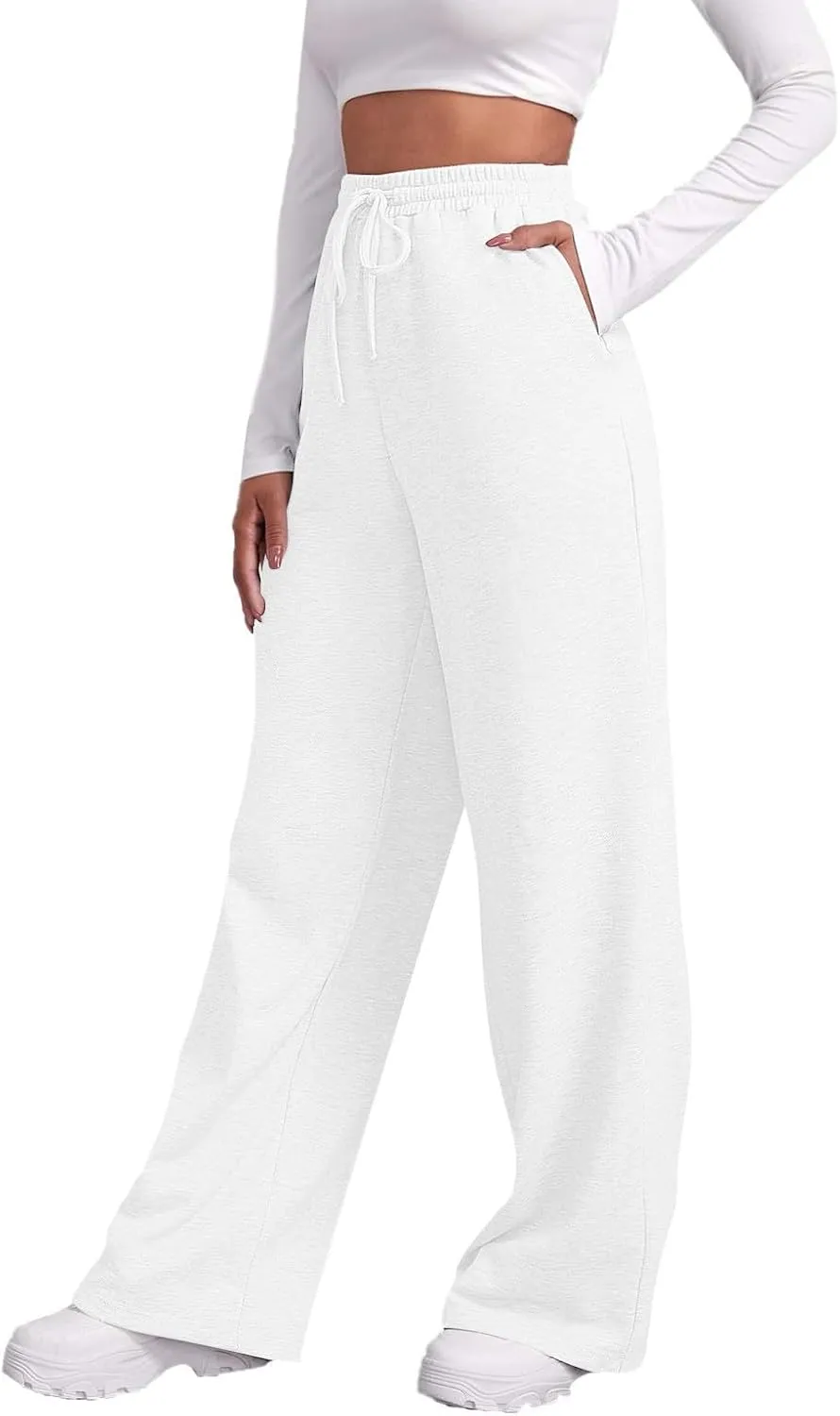 Womens Sweatpants Plus Size Bottoms Joggers Stretch Drawstring Preppy Straight Leg Basics Pants Trousers