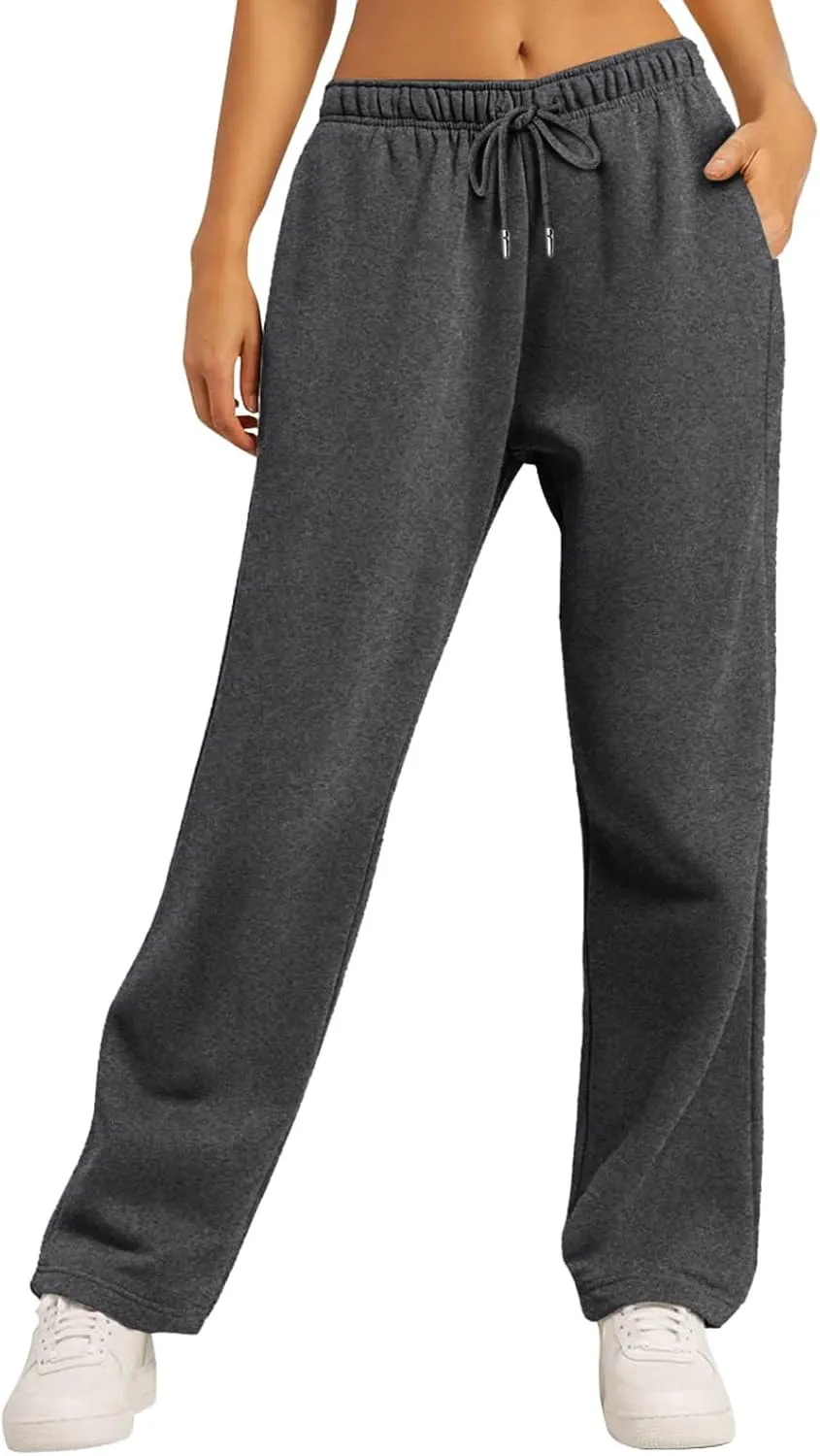 Womens Sweatpants Plus Size Bottoms Joggers Stretch Drawstring Preppy Straight Leg Basics Pants Trousers
