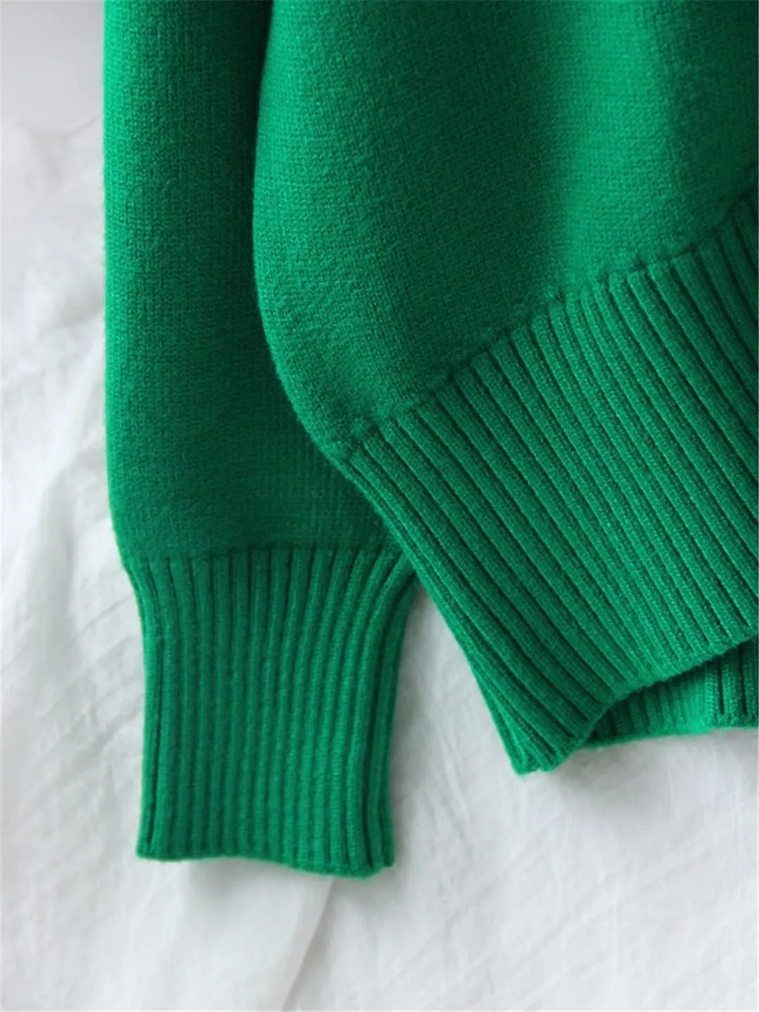 Women's Thick Sweaters Oversize Turtleneck Winter Warm White Pullovers Knitted Sweater Tops