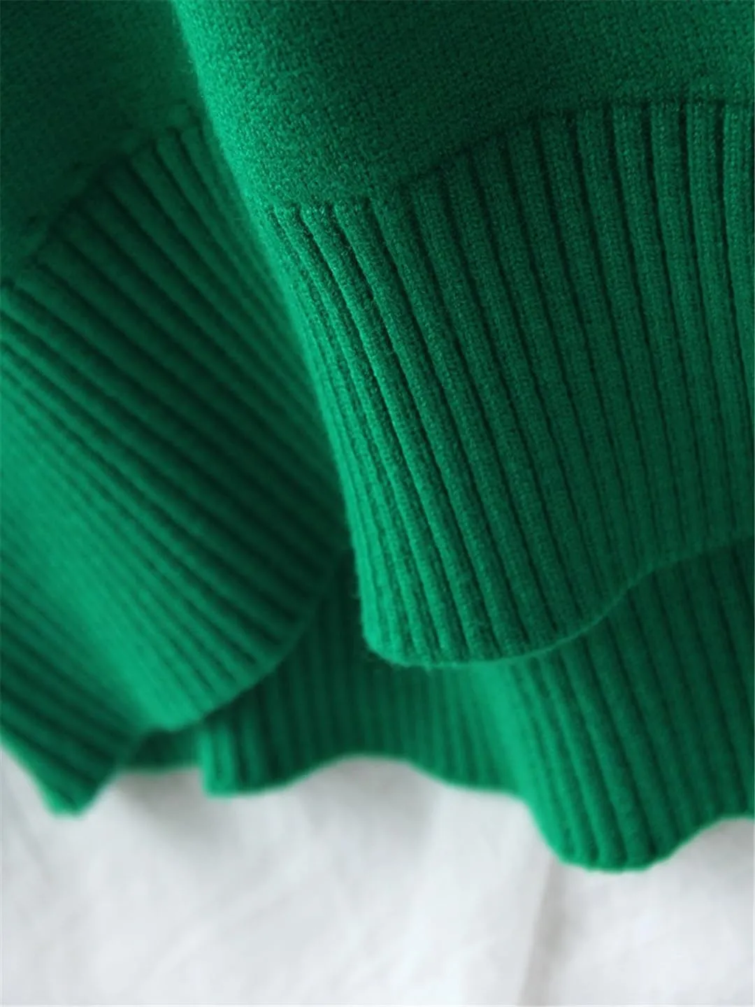Women's Thick Sweaters Oversize Turtleneck Winter Warm White Pullovers Knitted Sweater Tops