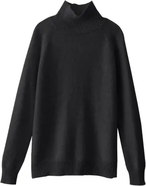 Womens Turtleneck Ribbed Knit Sweater Fall Warm Lightweight Trendy Jumpers Long Sleeve Loose Fit Casual Pullover Tops