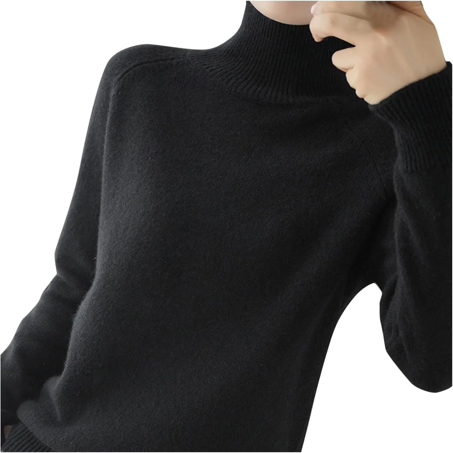 Womens Turtleneck Ribbed Knit Sweater Fall Warm Lightweight Trendy Jumpers Long Sleeve Loose Fit Casual Pullover Tops
