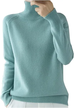 Womens Turtleneck Sweaters Oversized Sweaters Ribbed Knitted Sweater Fall Pullover Sweater Y2K Sweaters Jumper Tops