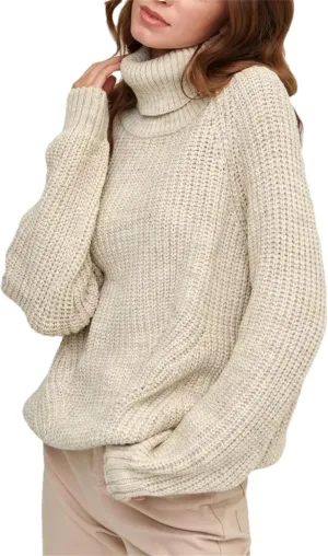 Women's Turtlenecks Pullovers Knitted Sweater Winter Soft Thick Oversize Long Sleeve Top