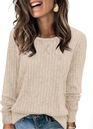 XIEERDUO Long Sleeve Shirts for Women Tunic Tops Casual Fall Tops Lightweight Sweaters 2024