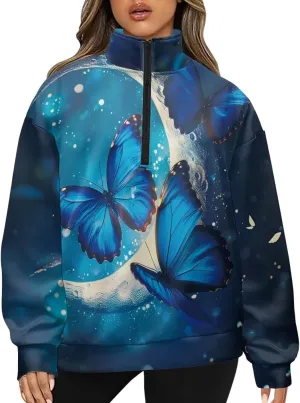 YEXIATODO Womens Half Zip Pullover Plus Size Sweatshirts Graphic Sweatshirts Workout Hoodies for Girls Teens S-3XL