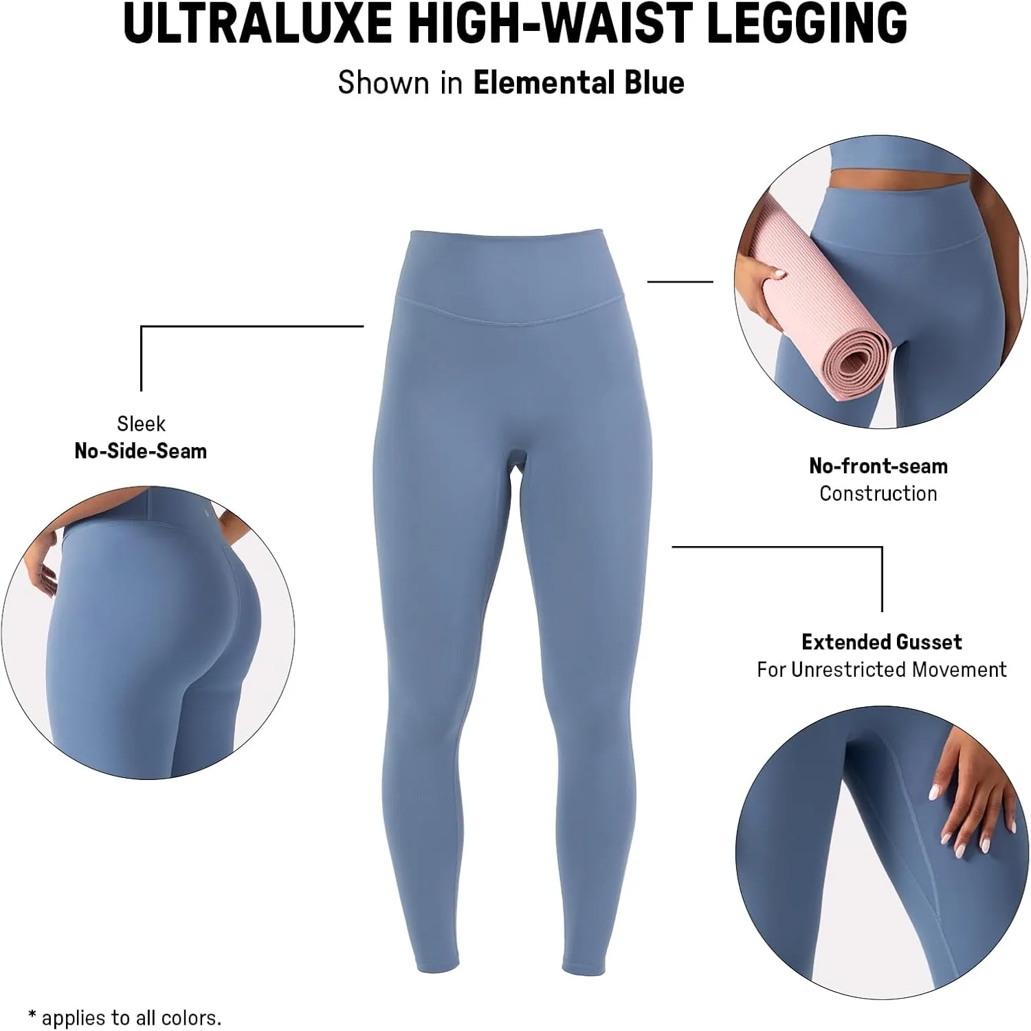 YITTY Active Women's Ultraluxe High-Waist Legging, Athleisure, 4-Way-Stretch