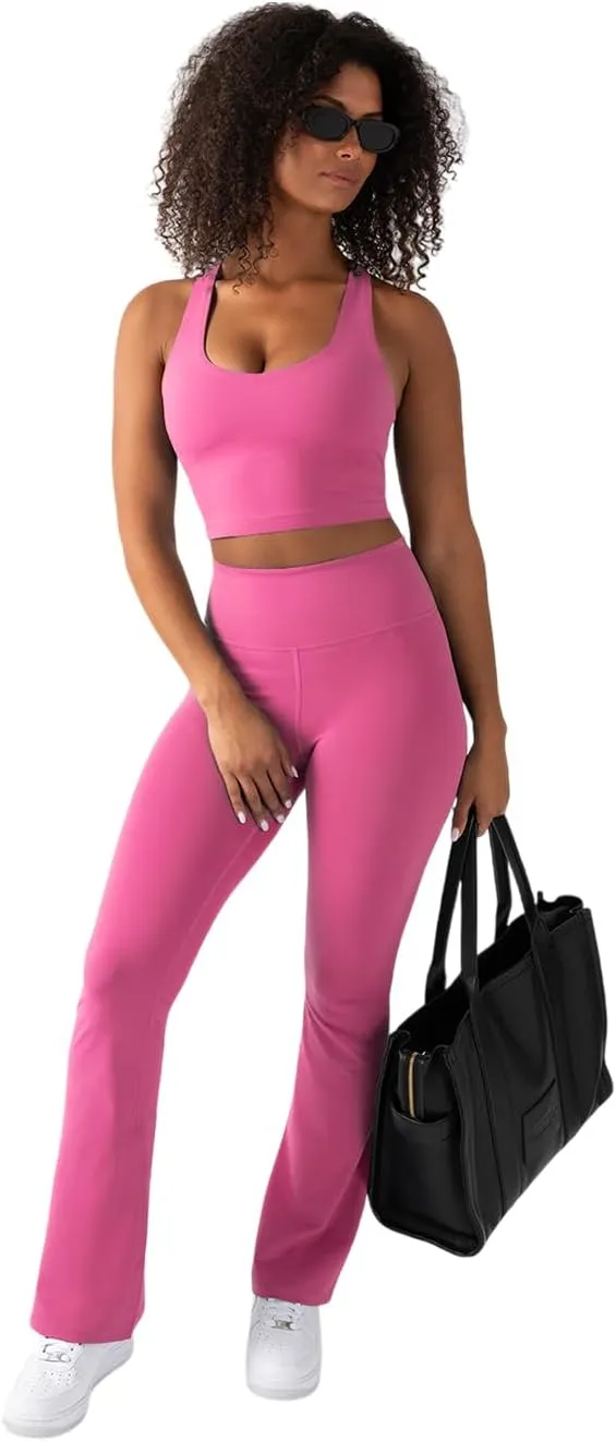 YITTY Active Women's UltraLuxe Kick Flare High Waist Legging, Athleisure, 4-Way-Stretch