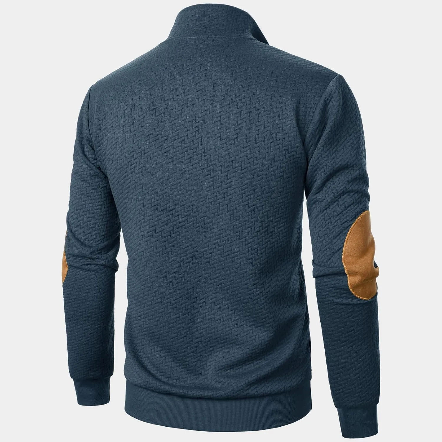 Ymosrh Men's Casual Button Down Sweatshirts Knitted Jacquard Sweatshirt Long Sleeve Quarter Pullover Workout Sweater