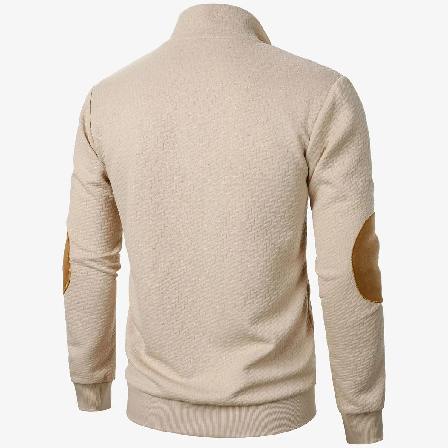 Ymosrh Men's Casual Button Down Sweatshirts Knitted Jacquard Sweatshirt Long Sleeve Quarter Pullover Workout Sweater