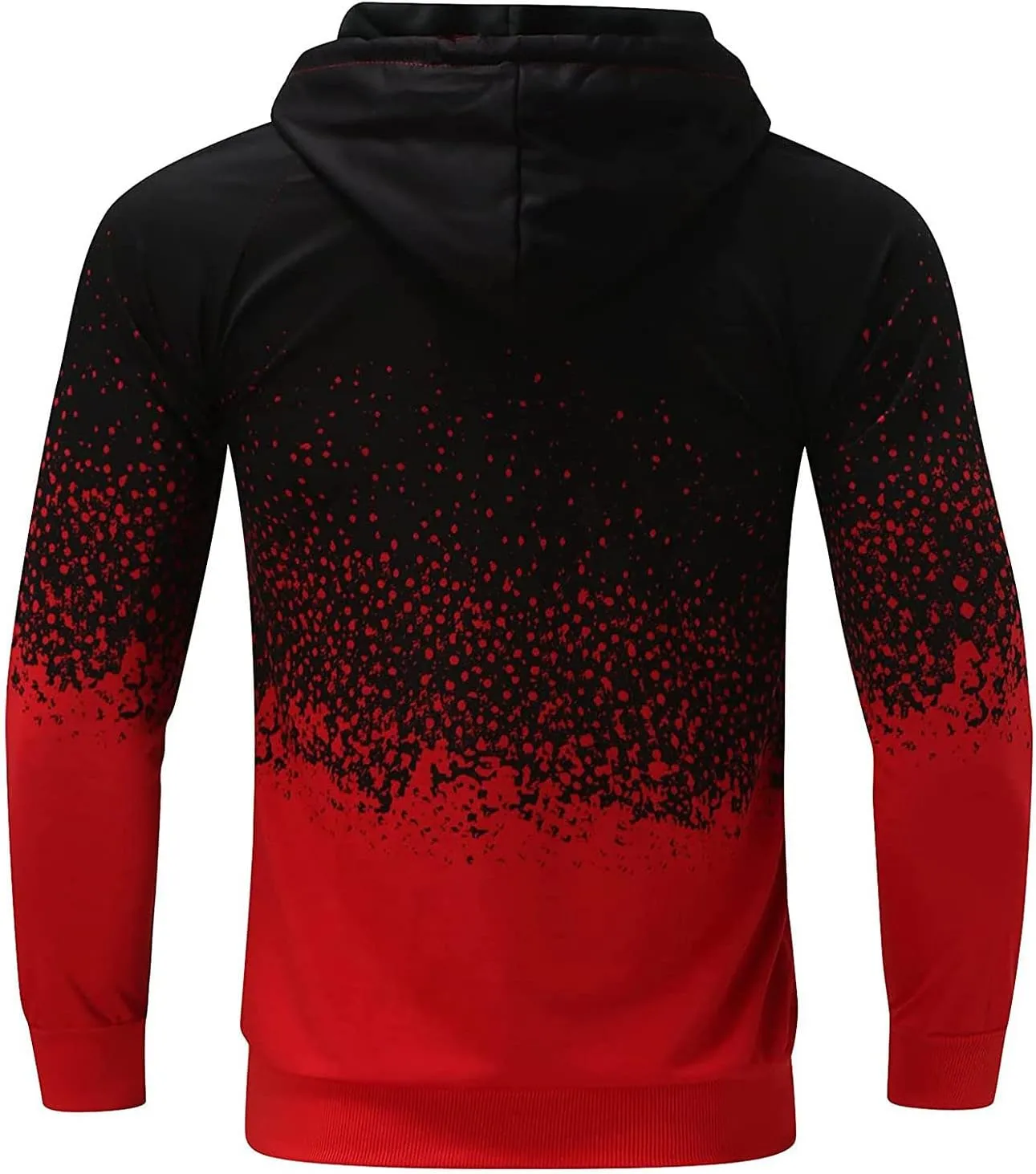 Ymosrh Mens Fleece Hoodies Men Gradient Color Pullover Long Sleeve Hooded Sweatshirt Tops Blouse Hoodies Pullover
