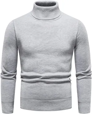 Ymosrh Men's Mock Turtleneck Sweater Casual Long Sleeve Pullover Thermal Ribbed Knit Sweatshirts Warm Sweaters, M-4XL