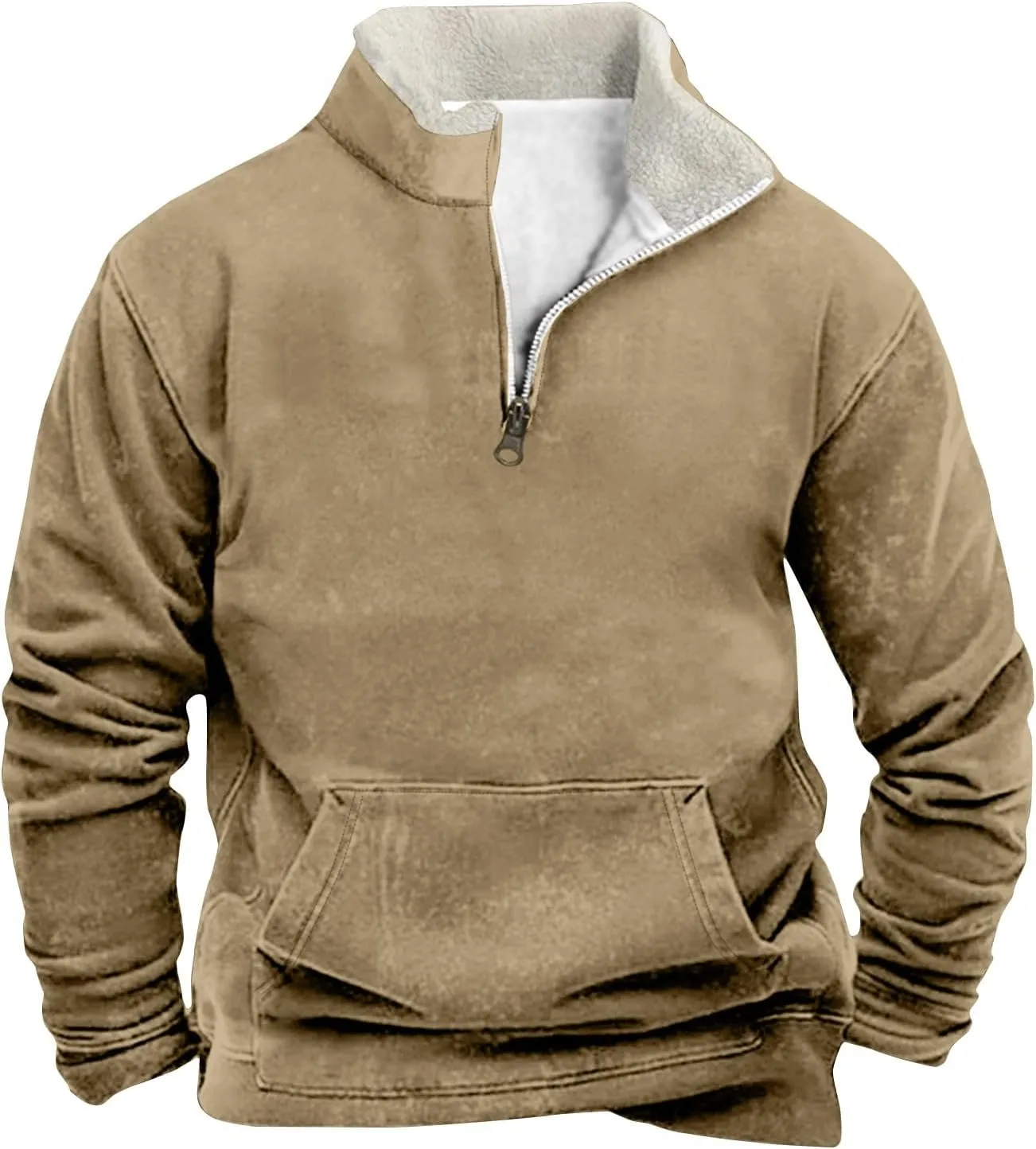 Ymosrh Men's Outdoor Work Sweatshirts Quarter Zip Sweater Pullover Long Sleeve Fleece Athletic Workout Golf Sweatshirt, M-5XL