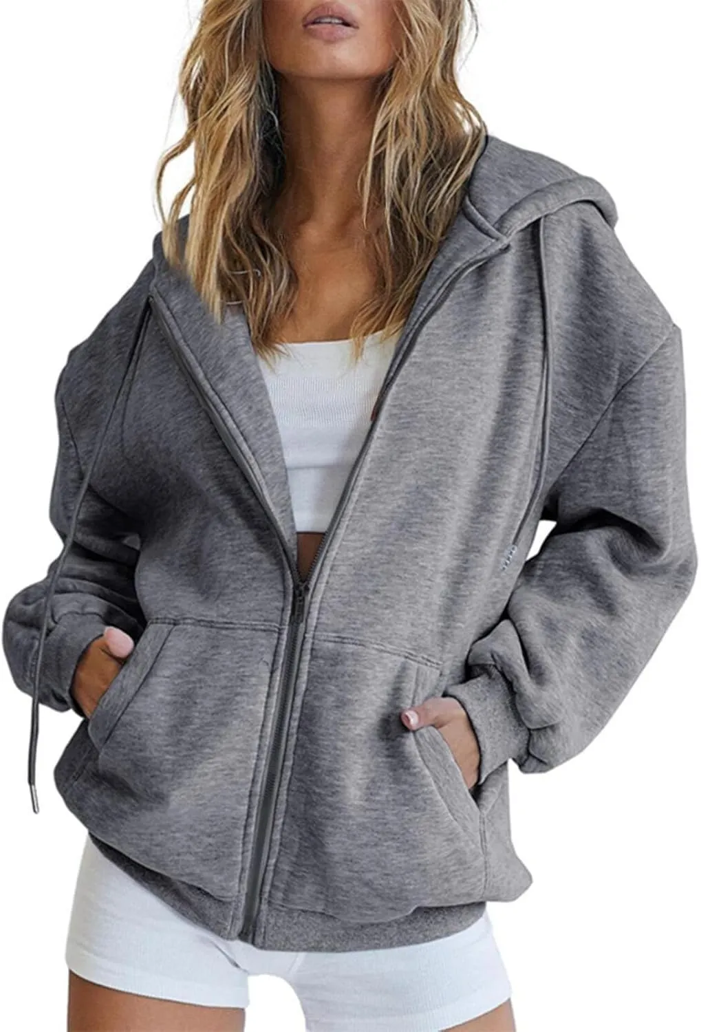 Zipper Hoodies for Women Trendy Long Sleeve Sweatshirts Fall Outfits Plus Size Hoodies Casual Winter Jackets Clothes
