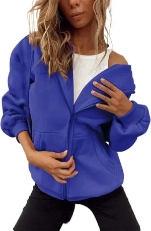 Zipper Hoodies for Women Trendy Long Sleeve Sweatshirts Fall Outfits Plus Size Hoodies Casual Winter Jackets Clothes