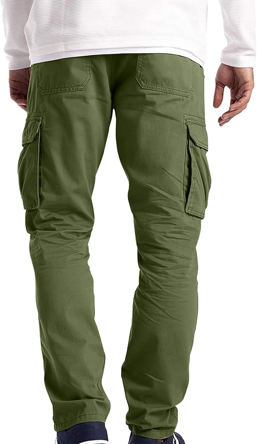 ZYXTIM Big and Tall Men Cargo Jogger Sweat Pants Elastic Bottom Ripstop Hiking Work Pants Relaxed Fit Elastic Waisted Outdoor