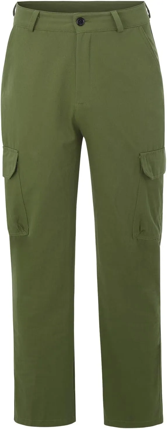 ZYXTIM Big and Tall Men Cargo Jogger Sweat Pants Elastic Bottom Ripstop Hiking Work Pants Relaxed Fit Elastic Waisted Outdoor