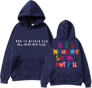 ZYXTIM Women's Funny Hoodies Sweatshirts GOD Letter Printed Long Sleeve Party Tops Plus Size Cute Sweatshirts for Teen Girl